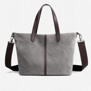 Canvas Tote Bag  shopper with PU handle shoulder bag