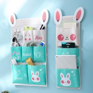 Linen Cotton Fabric Wall Door Hanging Organizer Hanging Storage Bag Case 3 Pockets /8pockets