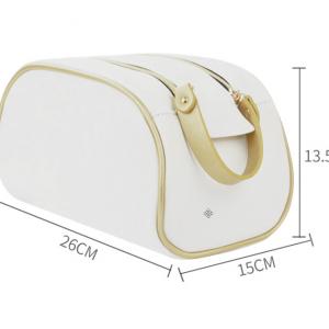 PU cosmetic bag with two zipper