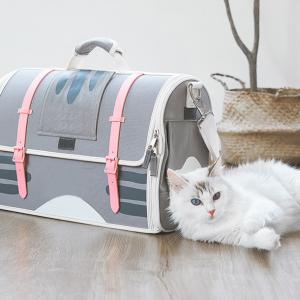 5 in 1 Pet Canvas Carrier for Cats and Small Dogs, Collapsible Soft Sided Travel Carrier Backpack Shoulder Bag with Mesh Windows