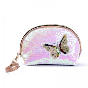glitter butterfly cosmetic bag
